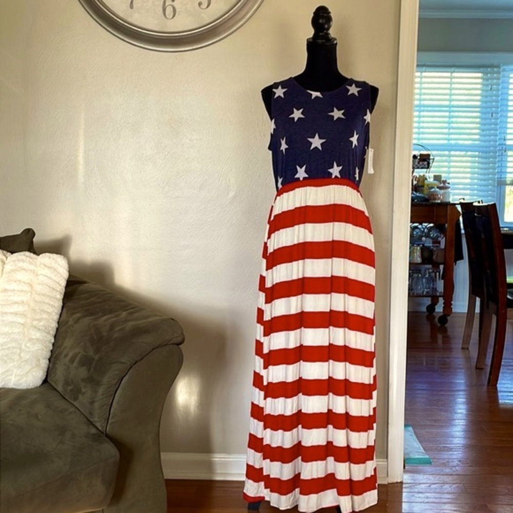 American Pride Print Maxi Dress